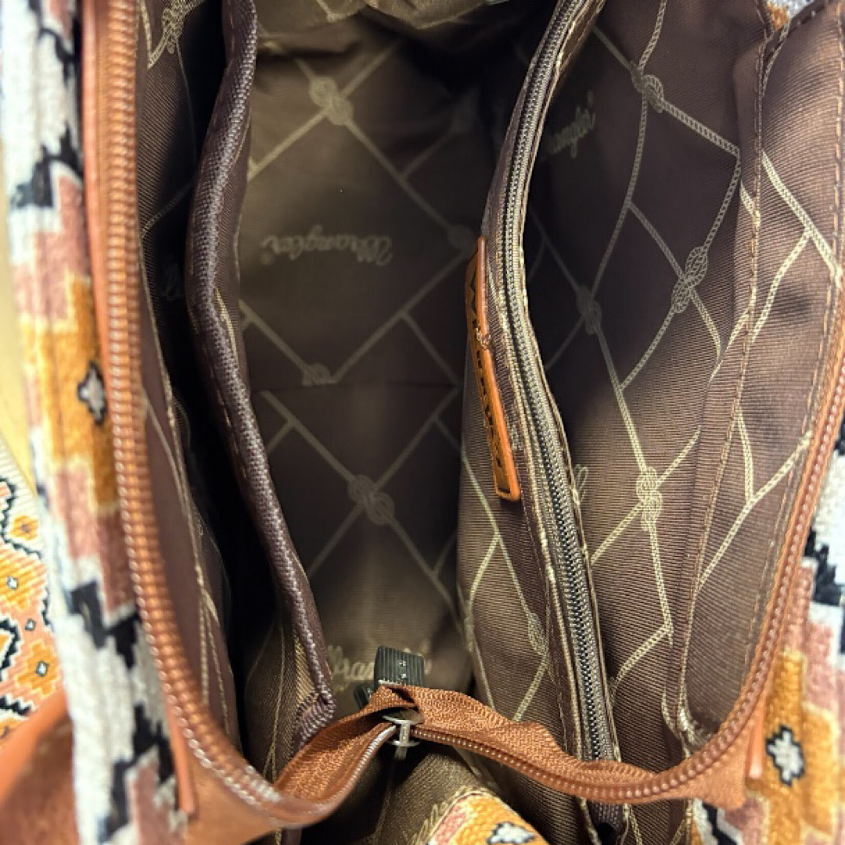 Wrangler Wrangler Cream Southwestern Aztec Purse with Whipstitch Details