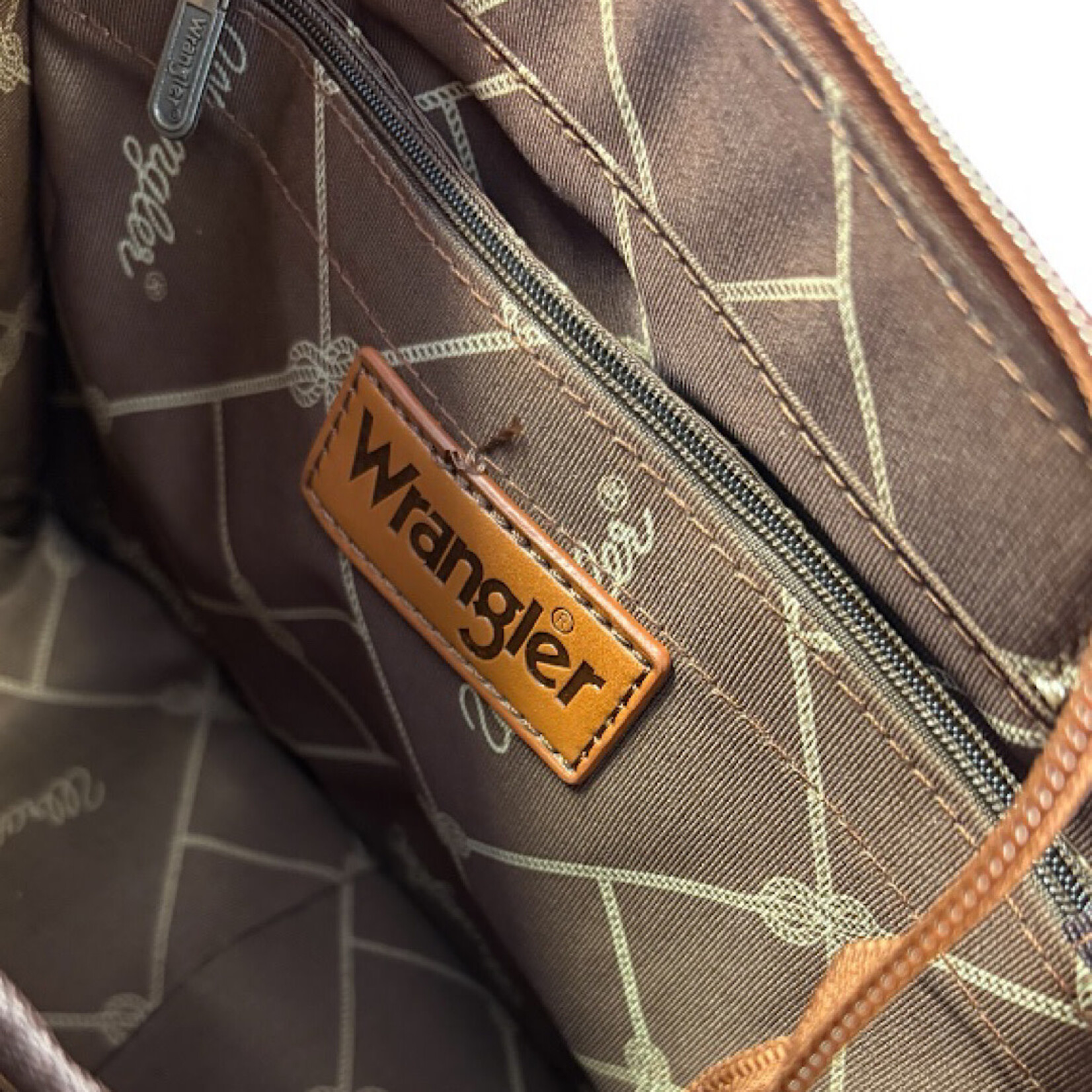 Wrangler Cream Southwestern Aztec Purse with Whipstitch Details