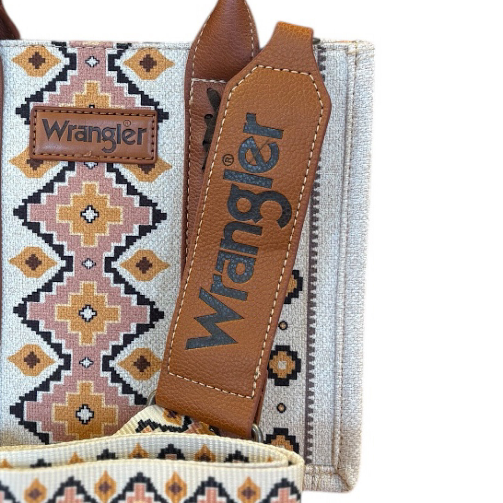 Wrangler Cream Southwestern Aztec Purse with Whipstitch Details