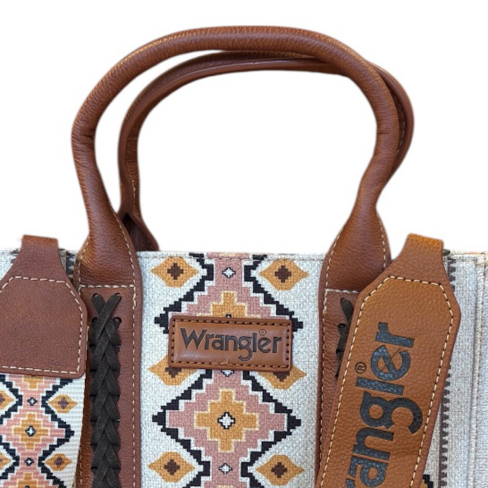 Wrangler Cream Southwestern Aztec Purse with Whipstitch Details