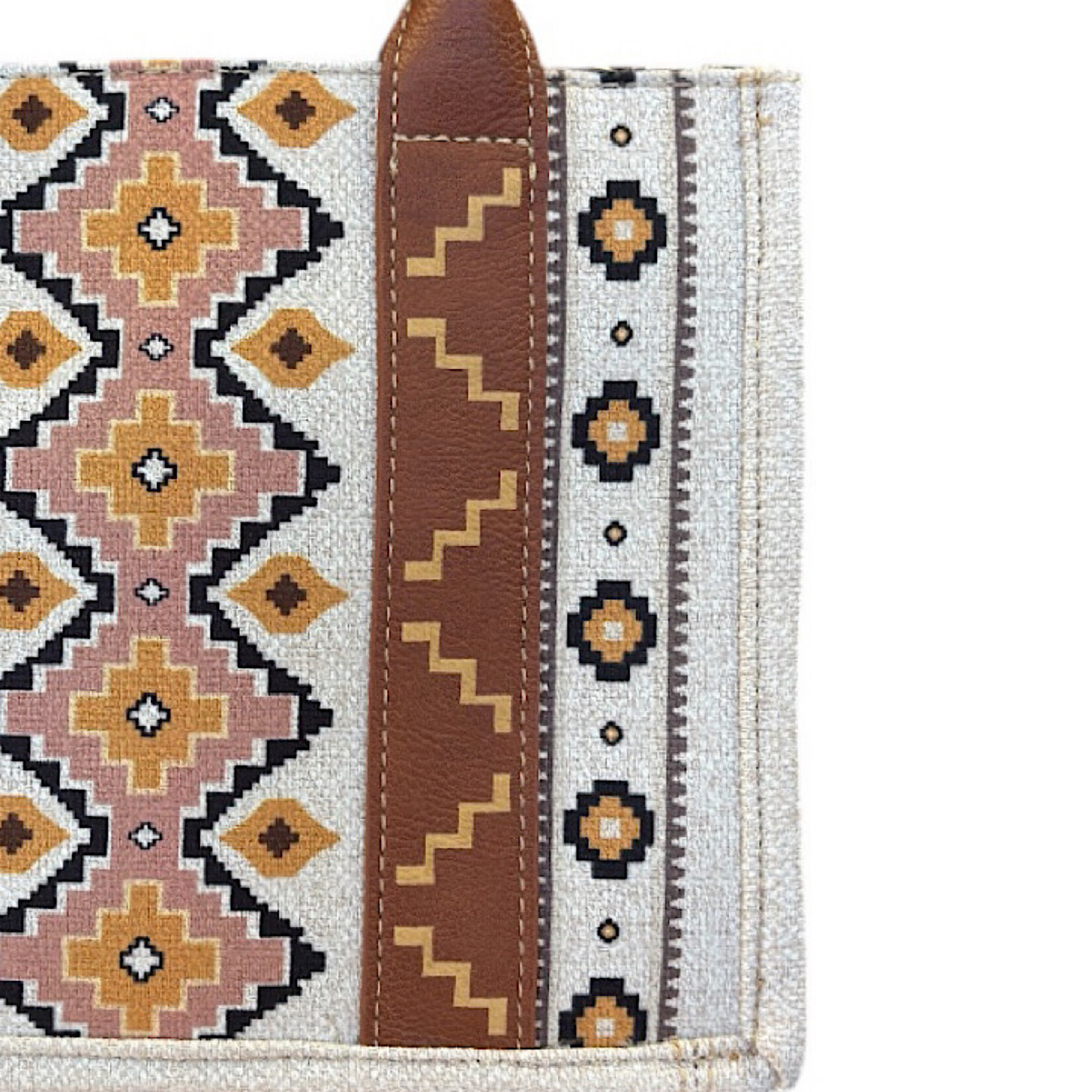 Wrangler Cream Southwestern Aztec Purse with Whipstitch Details