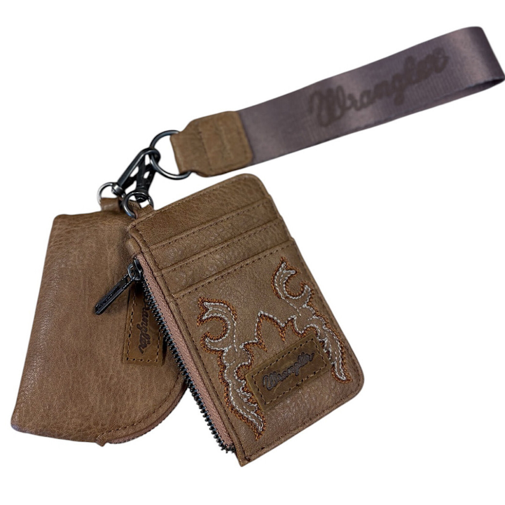 Wrangler Wrangler Light Brown Western Embroidered Wristlet Wallet