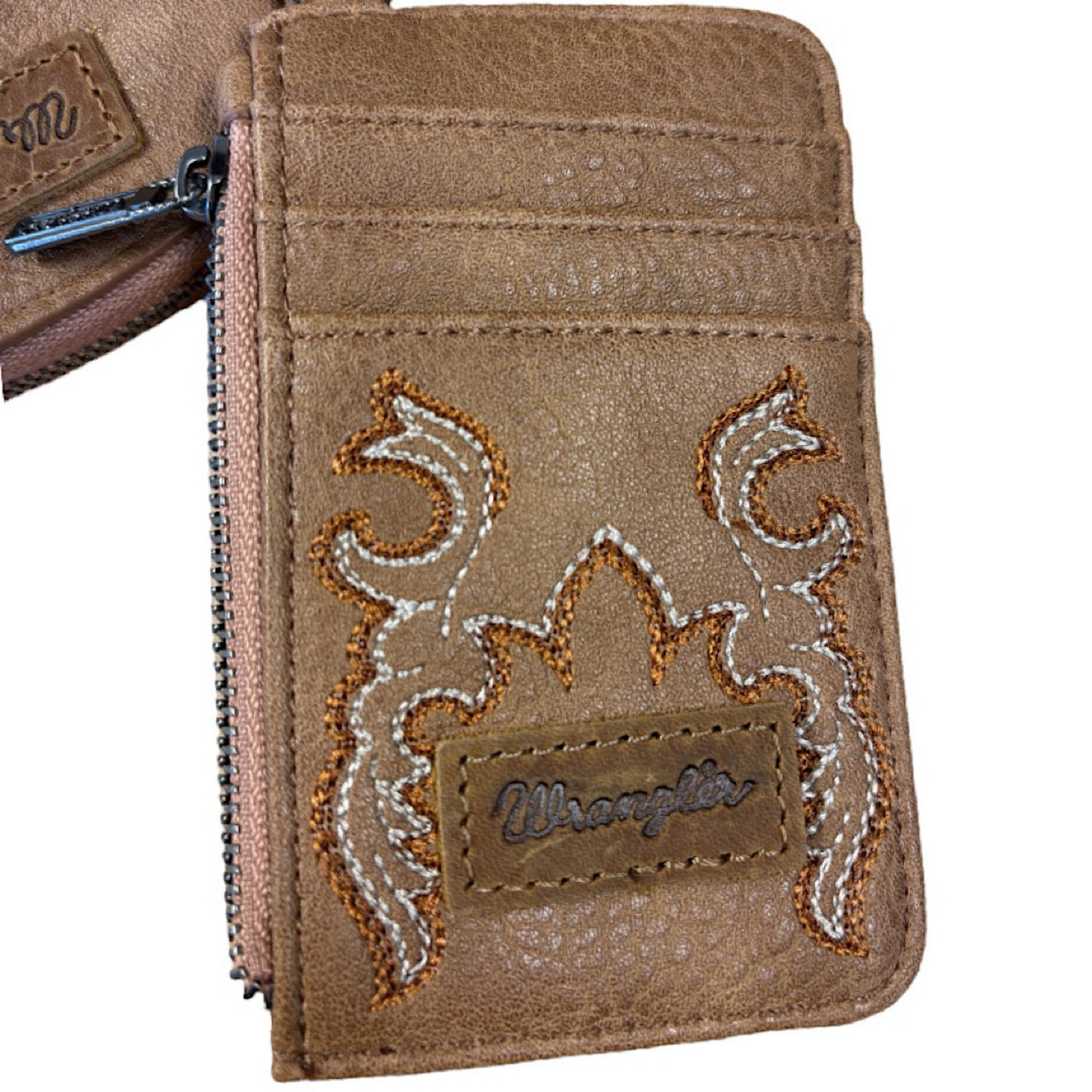 Wrangler Wrangler Light Brown Western Embroidered Wristlet Wallet