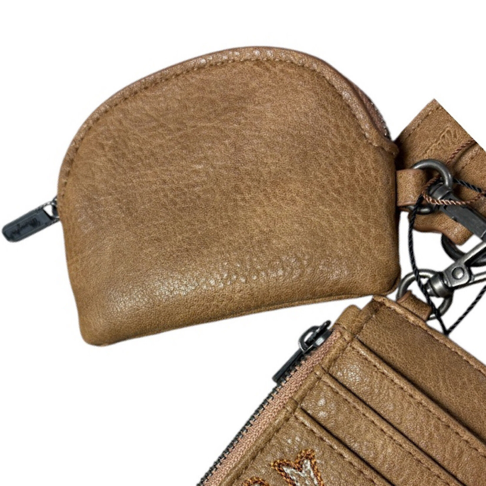 Wrangler Light Brown Western Embroidered Wristlet Wallet