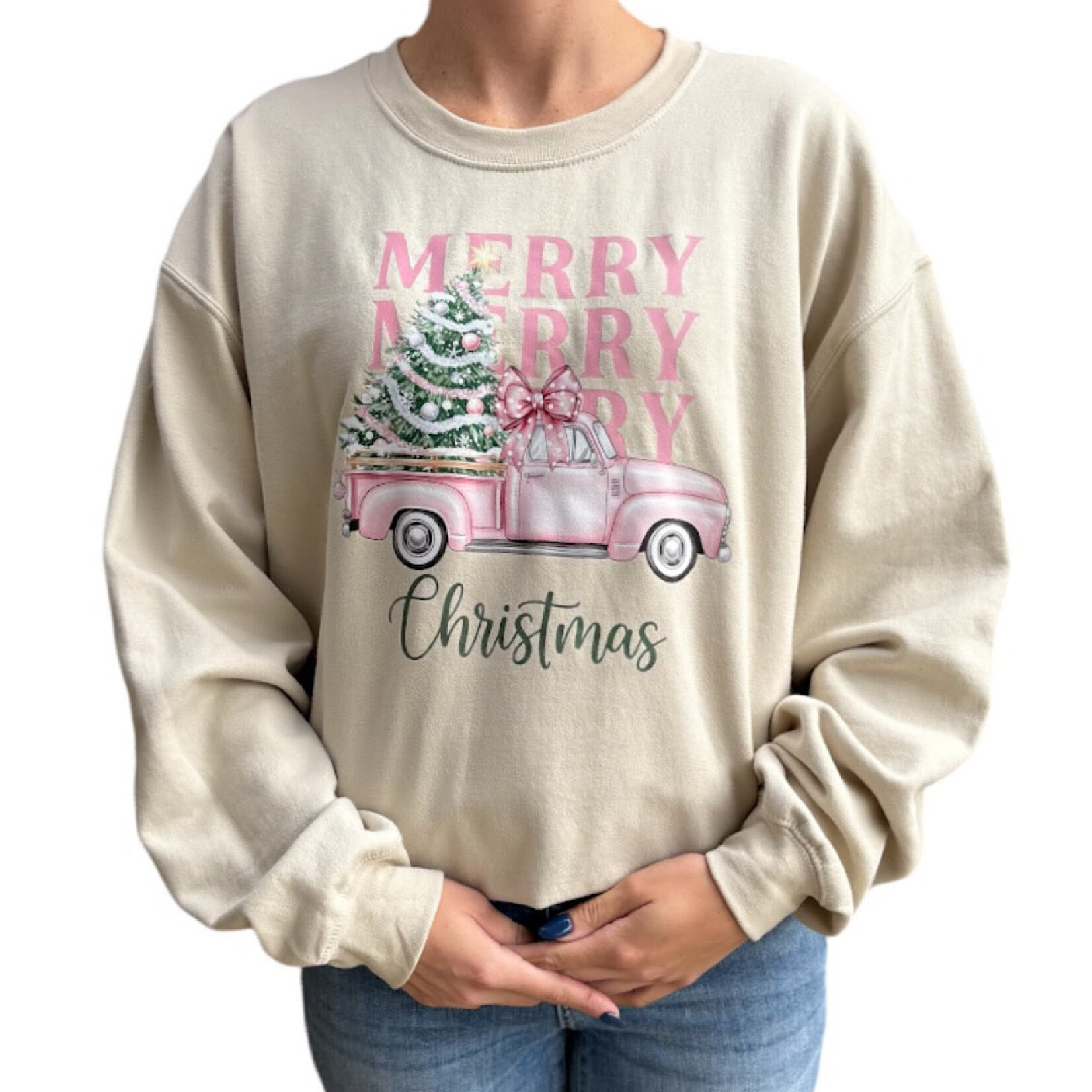 Cream Merry Christmas Sweatshirt