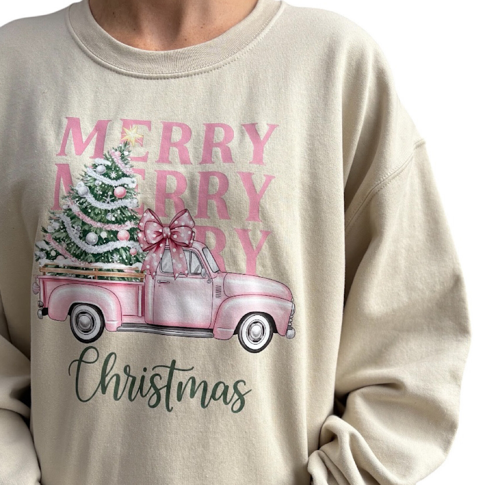 Cream Merry Christmas Sweatshirt