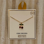 Cherry CZ 18K Gold Dipped Necklace