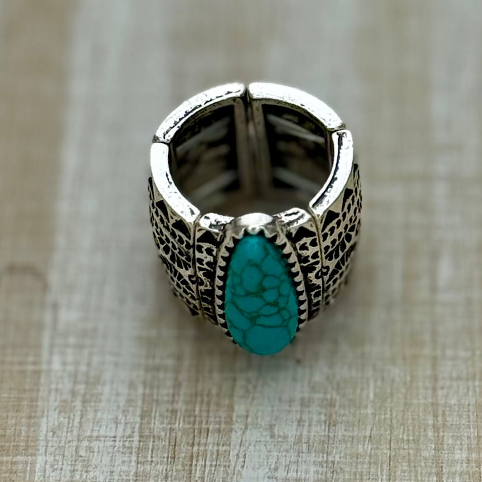 Western Stretch Ring Navajo Tear Drop