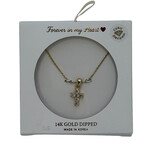 Gold Cross 6 Stone CZ Necklace Gold Cross 6 Stone CZ Necklace