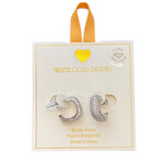 Yellow Ribbon Square CZ Hoop Earrings Yellow Ribbon Square CZ Hoop Earrings