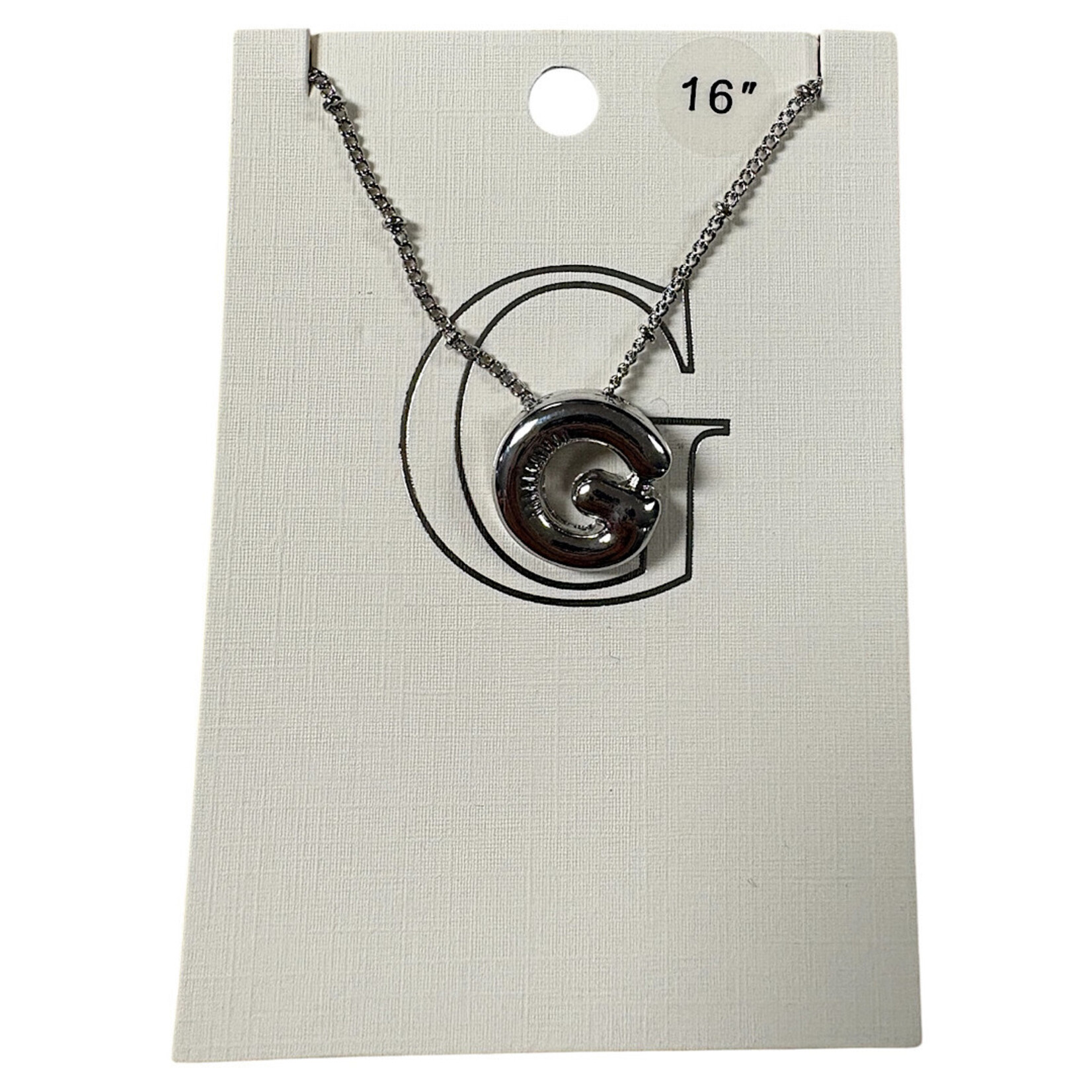 Silver Balloon Initial Necklace