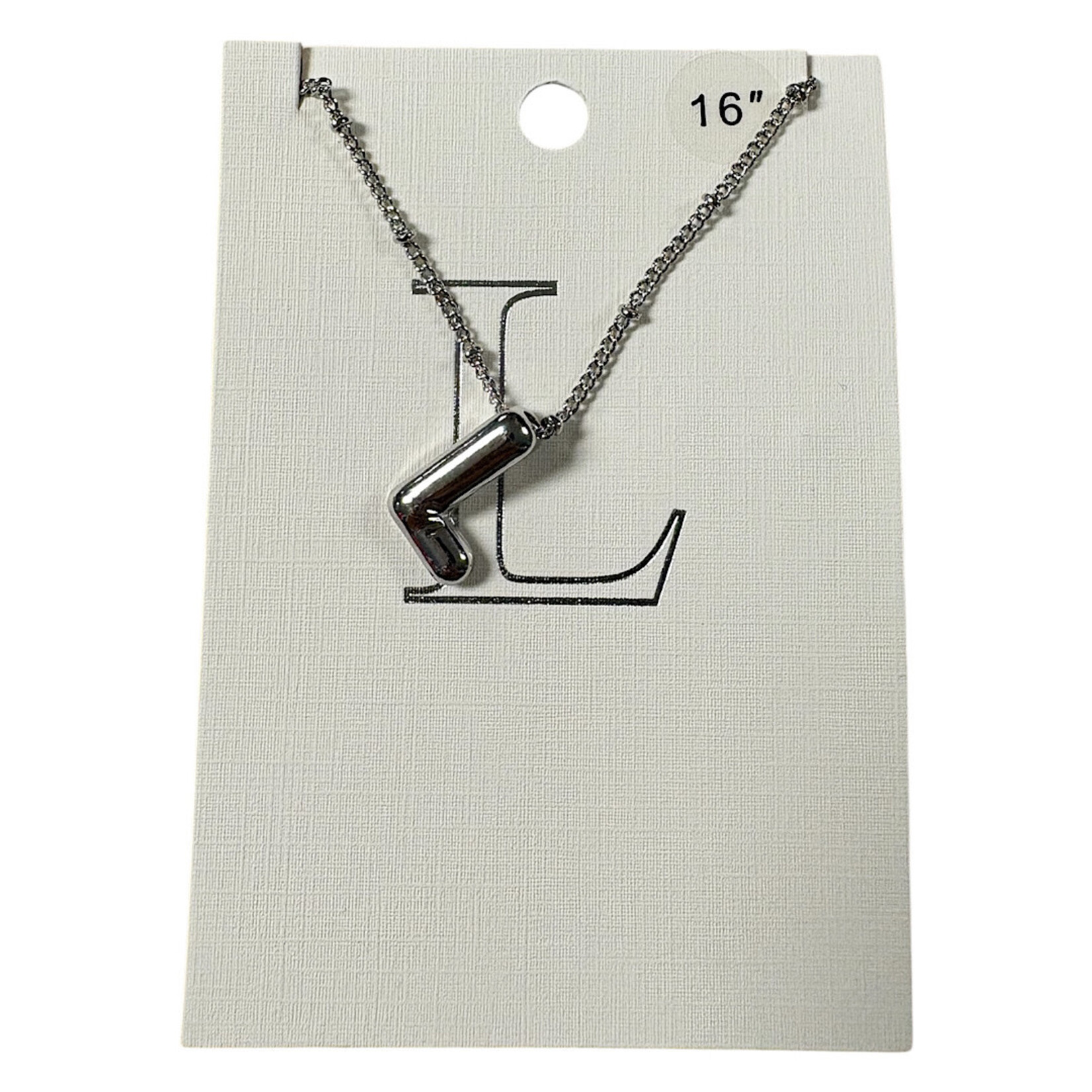 Silver Balloon Initial Necklace