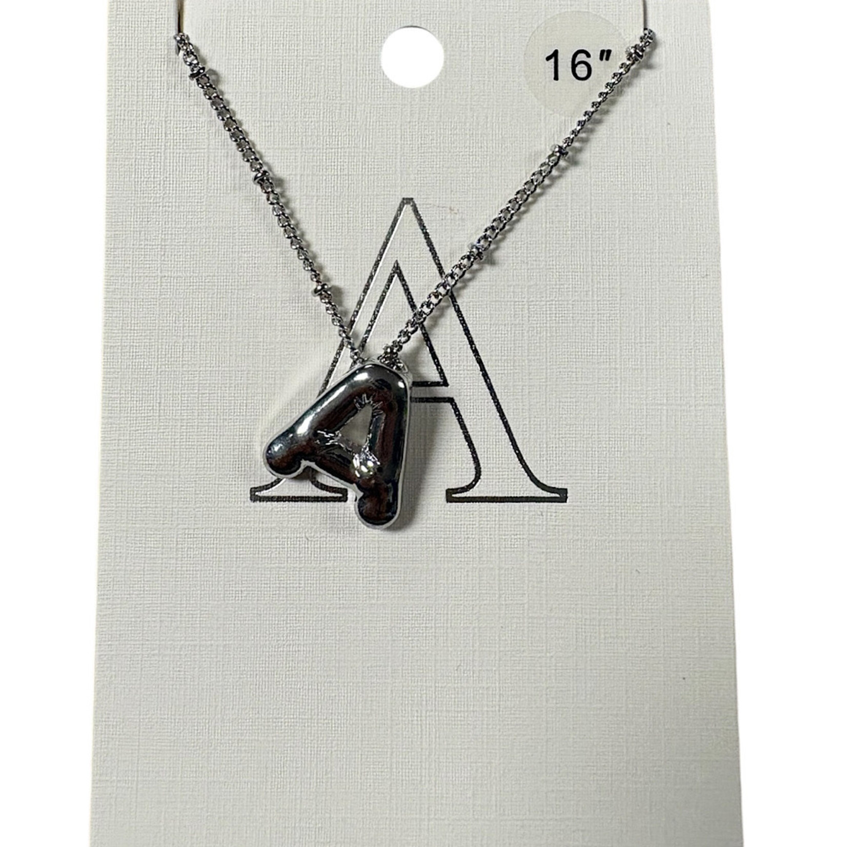 Silver Balloon Initial Necklace