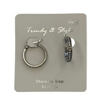 Rhinestone Silver Hoop Earring Rhinestone Silver Hoop Earring