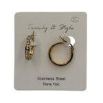 Rhinestone Gold Hoop Earring Rhinestone Gold Hoop Earring