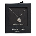 White Gold Dipped Tree Of Life Pendant Necklace