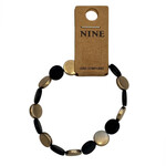 Nine Disk Bracelet Stretchable Brushed