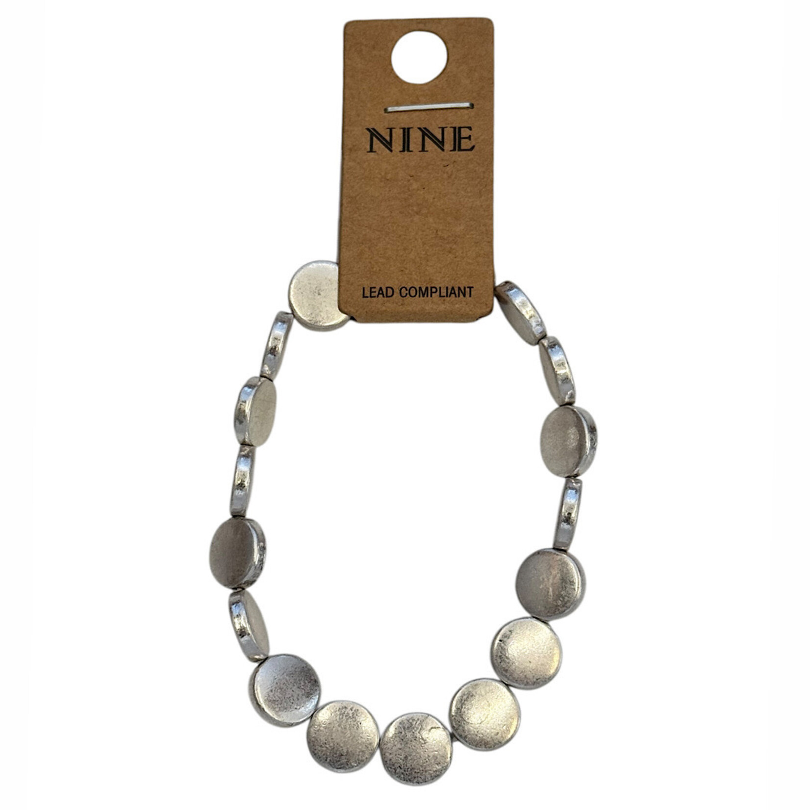 Disk Bracelet Stretchable Brushed