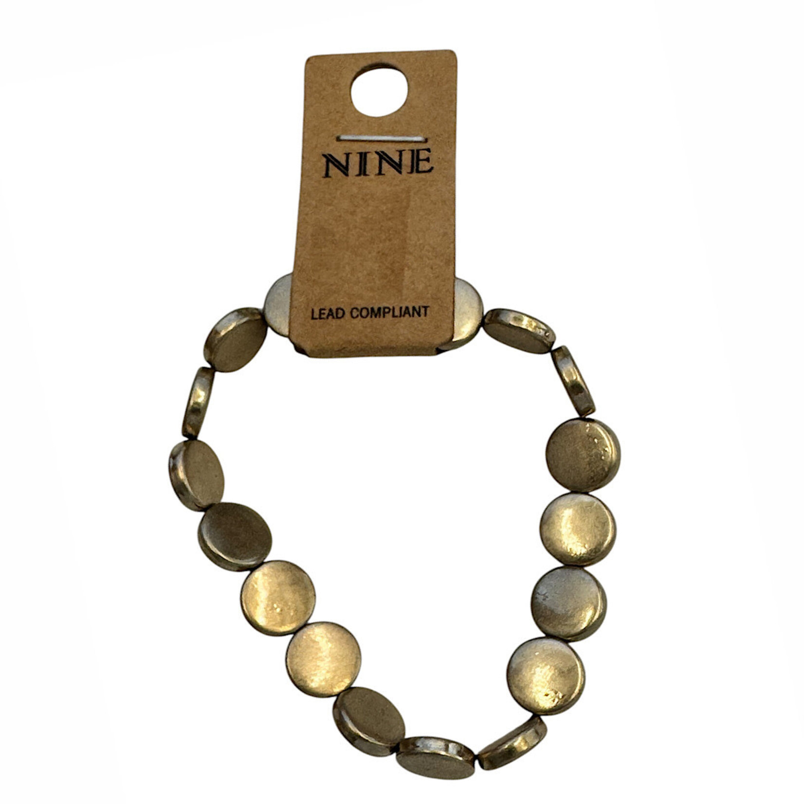 Disk Bracelet Stretchable Brushed