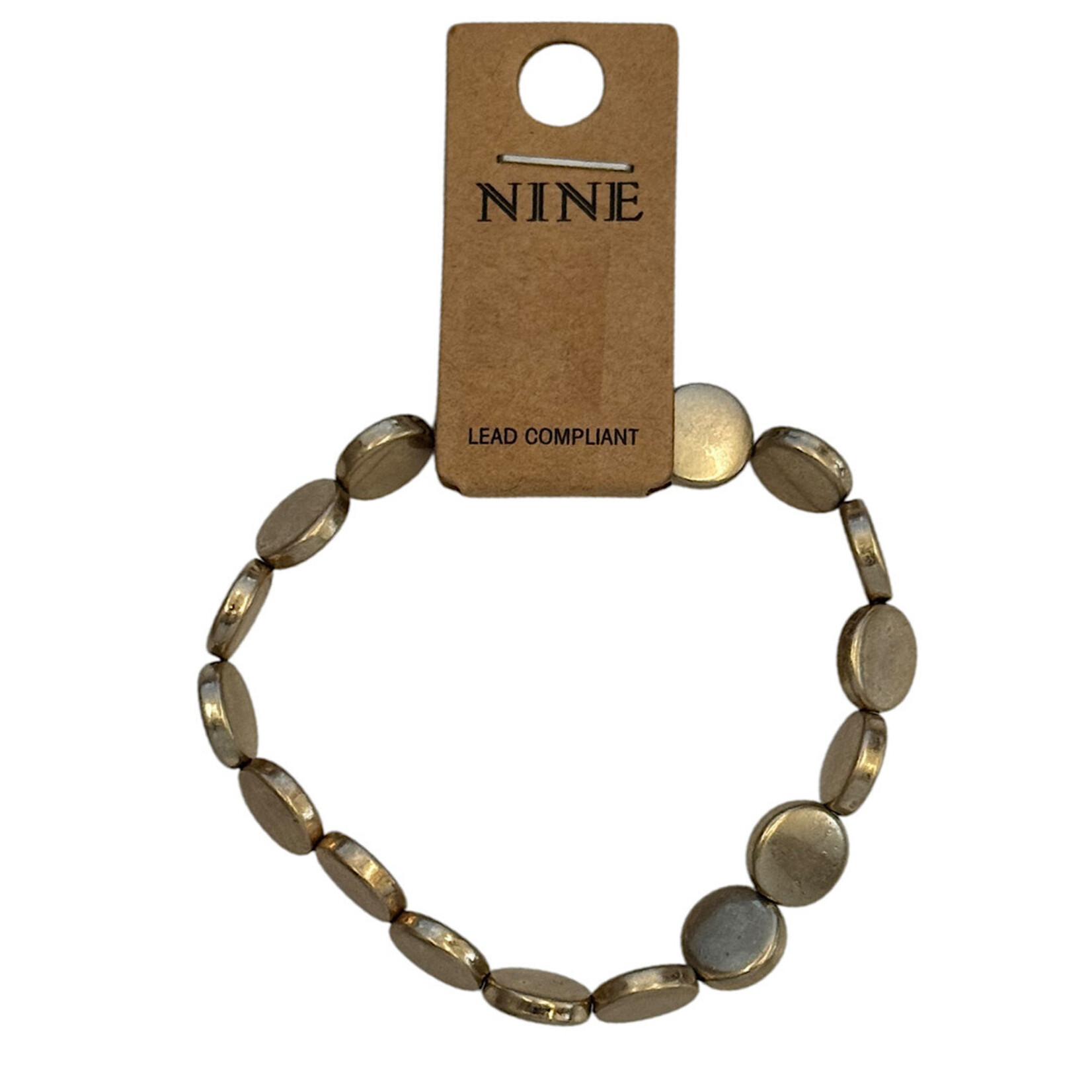 Disk Bracelet Stretchable Brushed