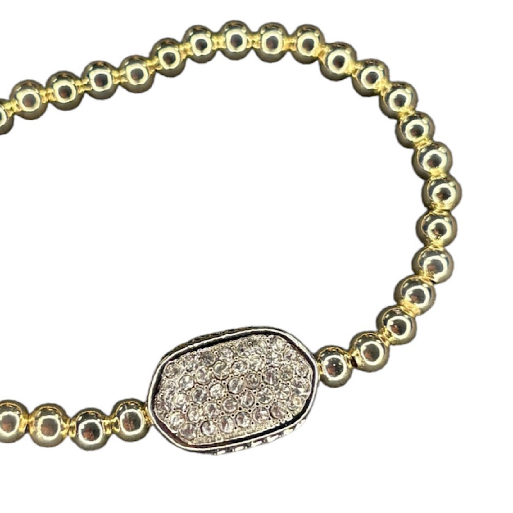 Gold Stretch Bracelet with CZ Iconic Stone Shape