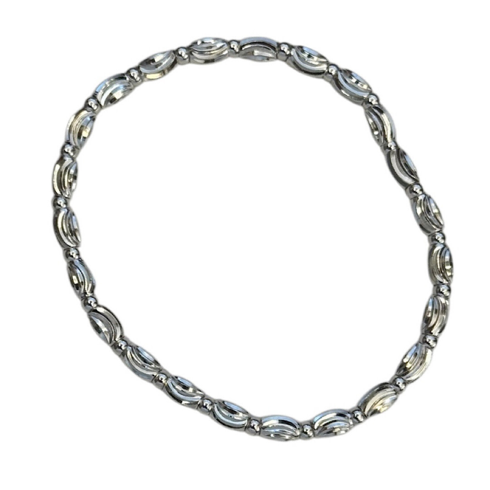 Silver Sea Shore Beaded Stretch Bracelet