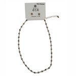 SIlver & Gold Diamond Cut Beaded Necklace