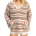 Cream Combo Striped Pullover with Kangaroo Pocket Cream Combo Striped Pullover with Kangaroo Pocket