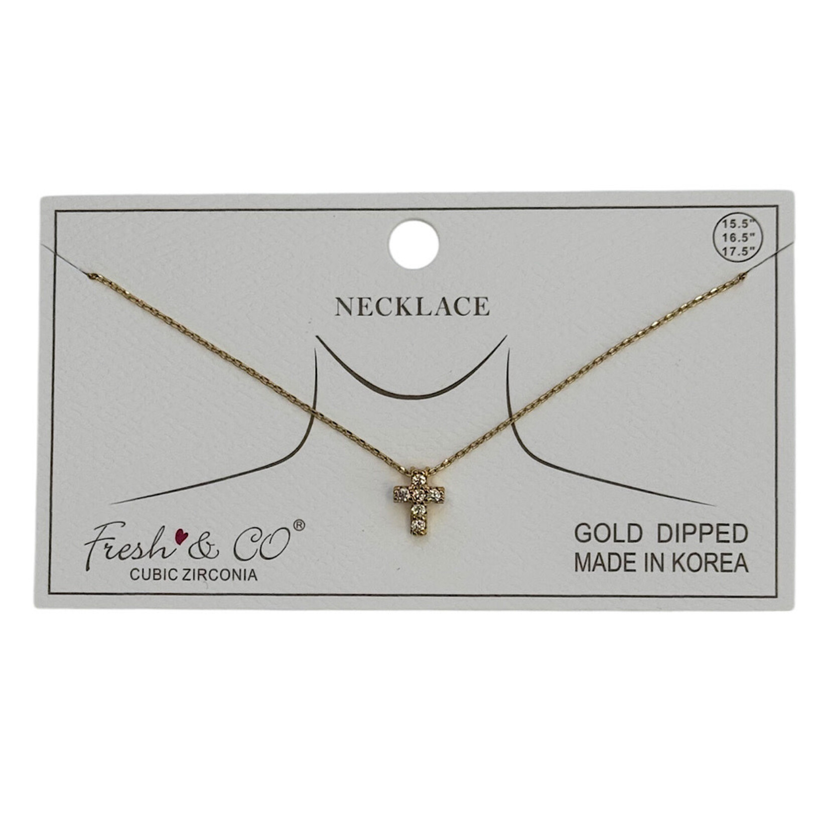 Cross Necklace W/ CZ Stones