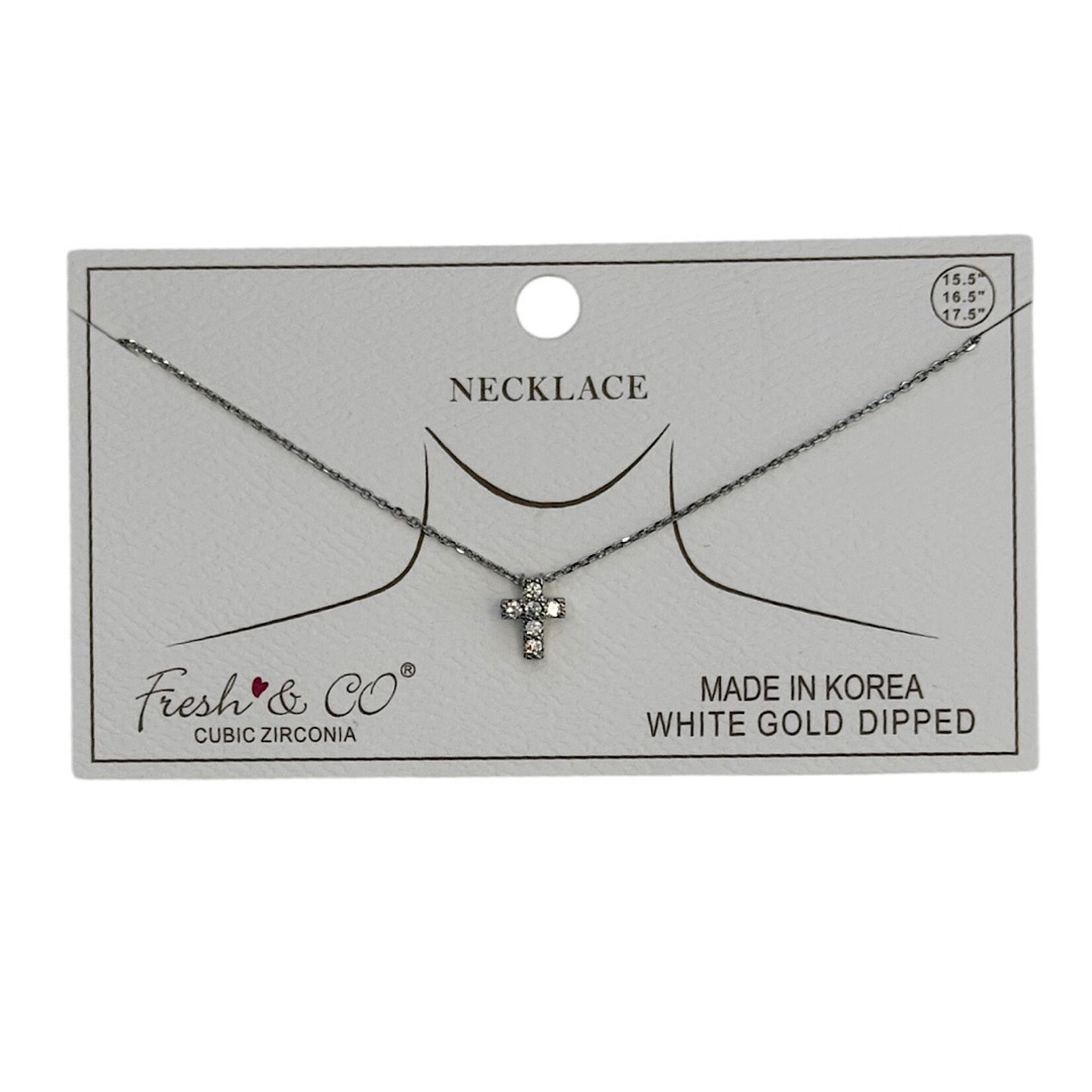 Cross Necklace W/ CZ Stones