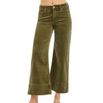 RISEN PWC21321 Olive High Rise Crop Wide Corduroy Pant