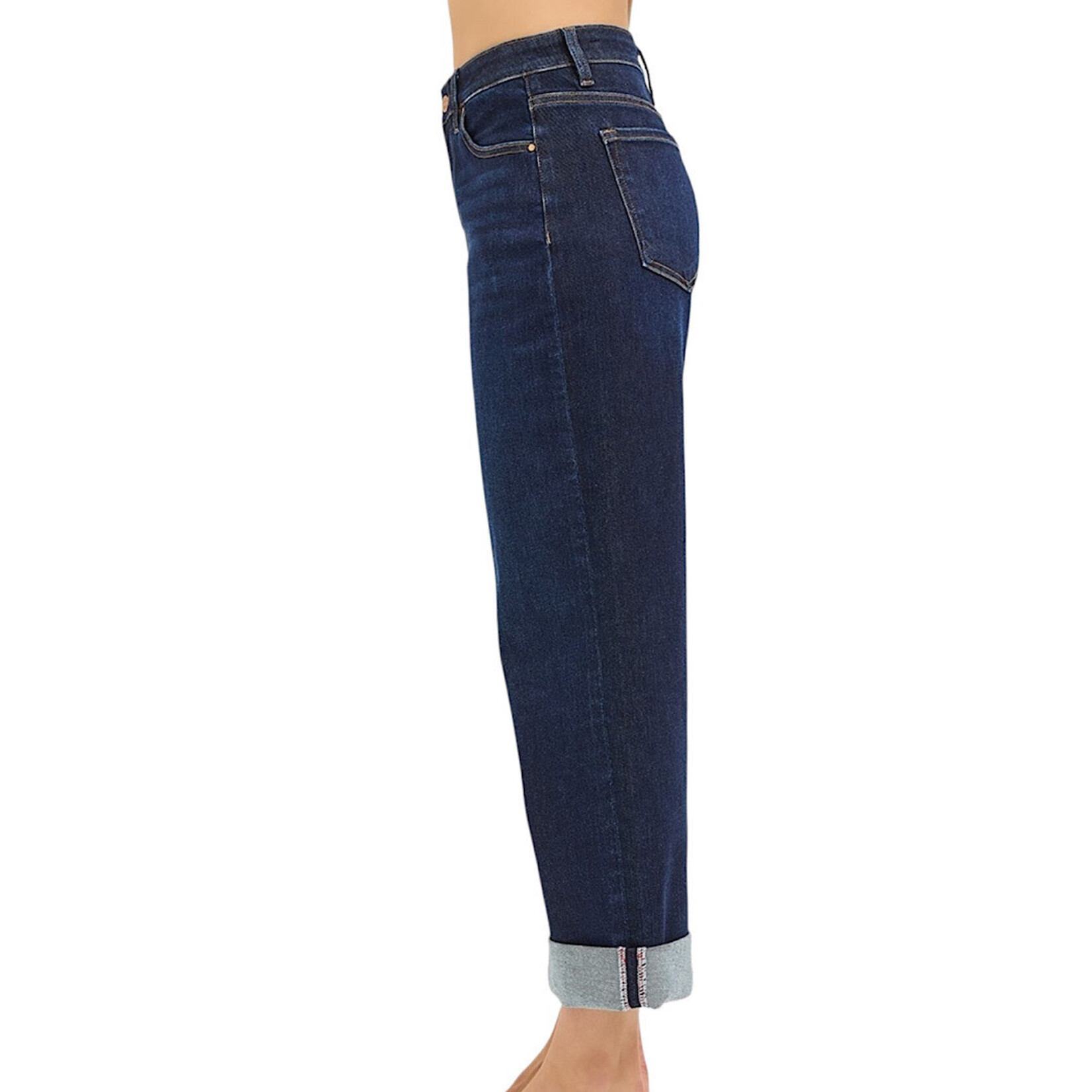 RISEN PWC21182 Slouchy Cropped Wide Jean W/Cuffed Hem