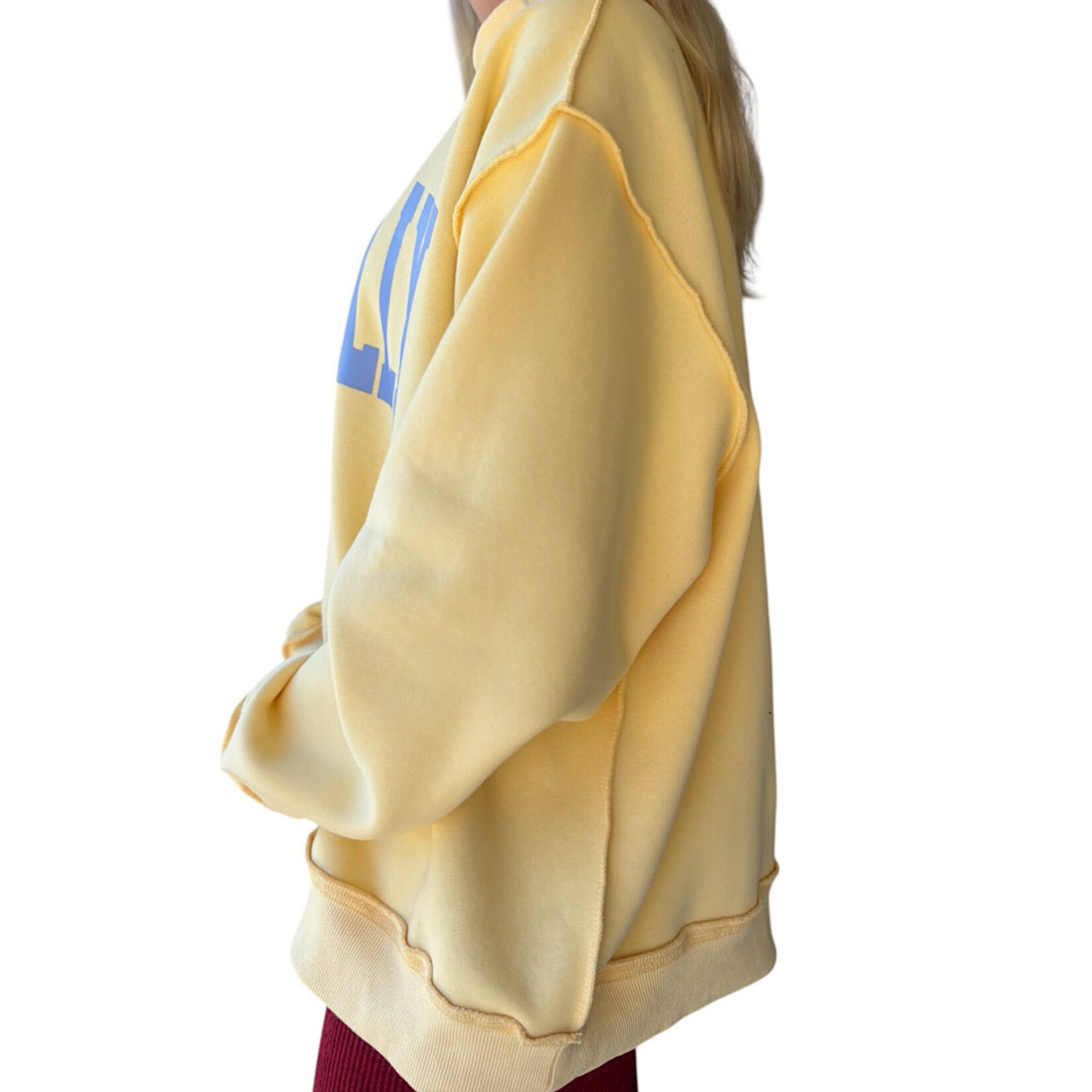 Yellow Dilly Dally Mock Neck Sweatshirt