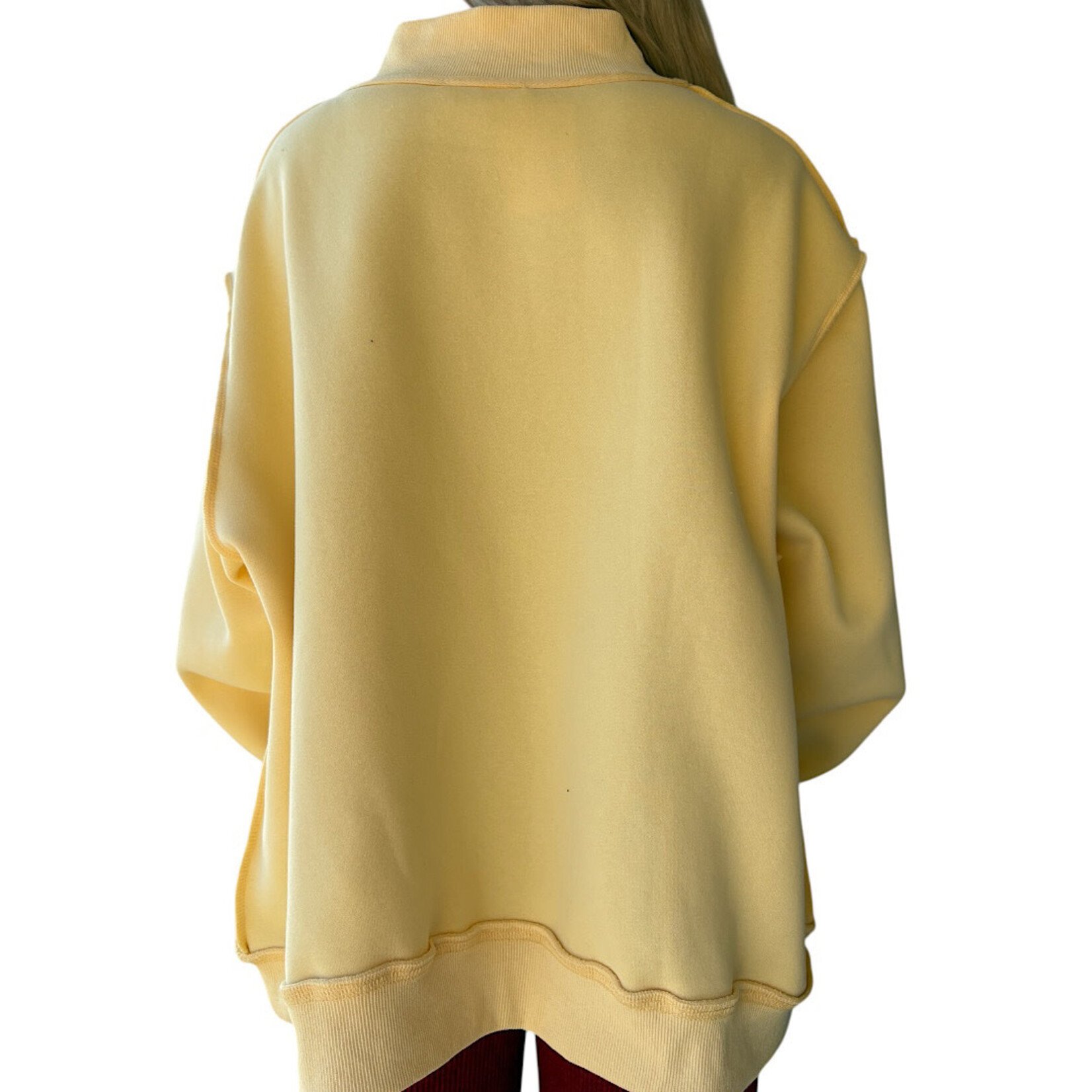 Yellow Dilly Dally Mock Neck Sweatshirt