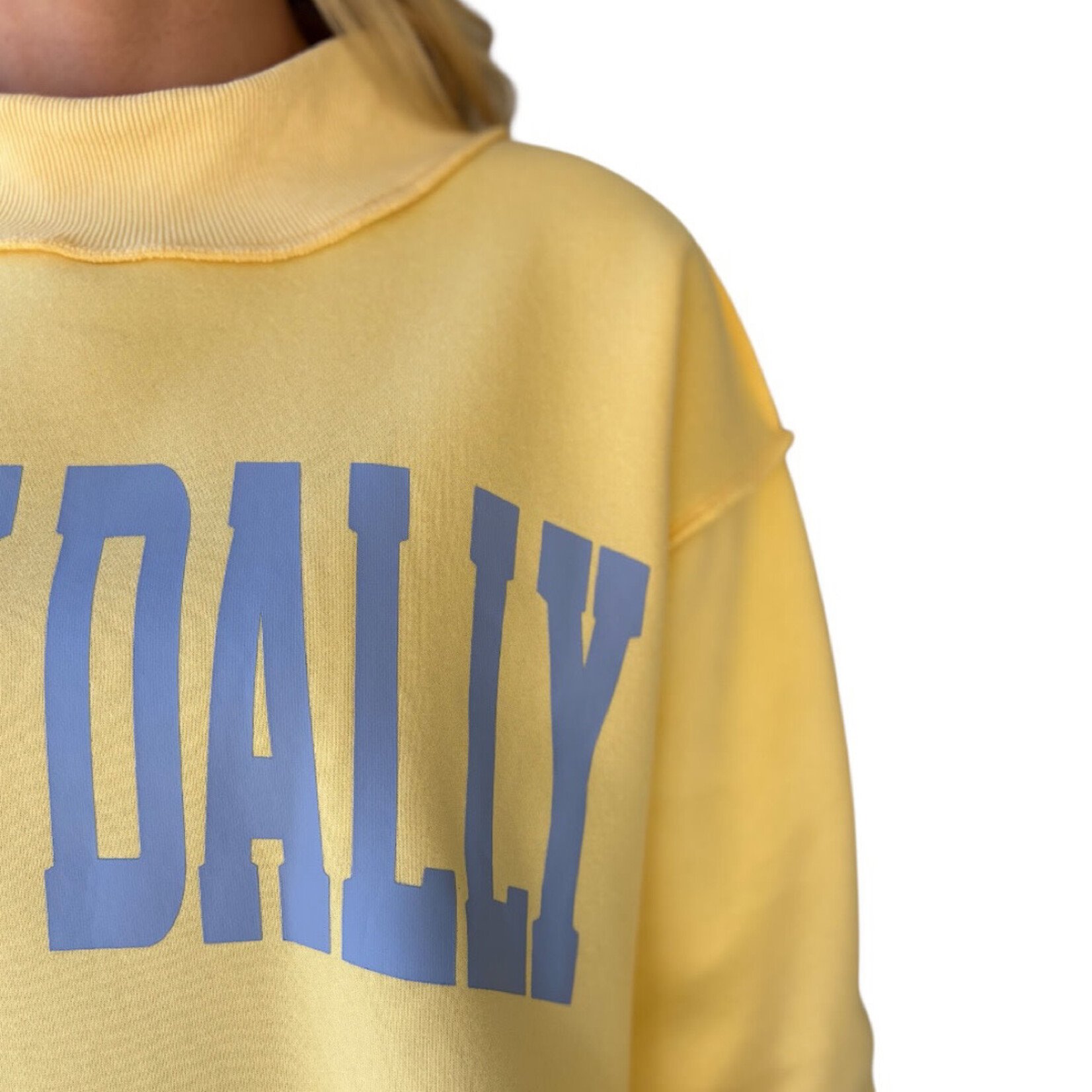 Yellow Dilly Dally Mock Neck Sweatshirt