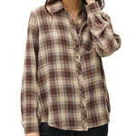 Brown Classic Plaid Flannel With Front Chest Pocket