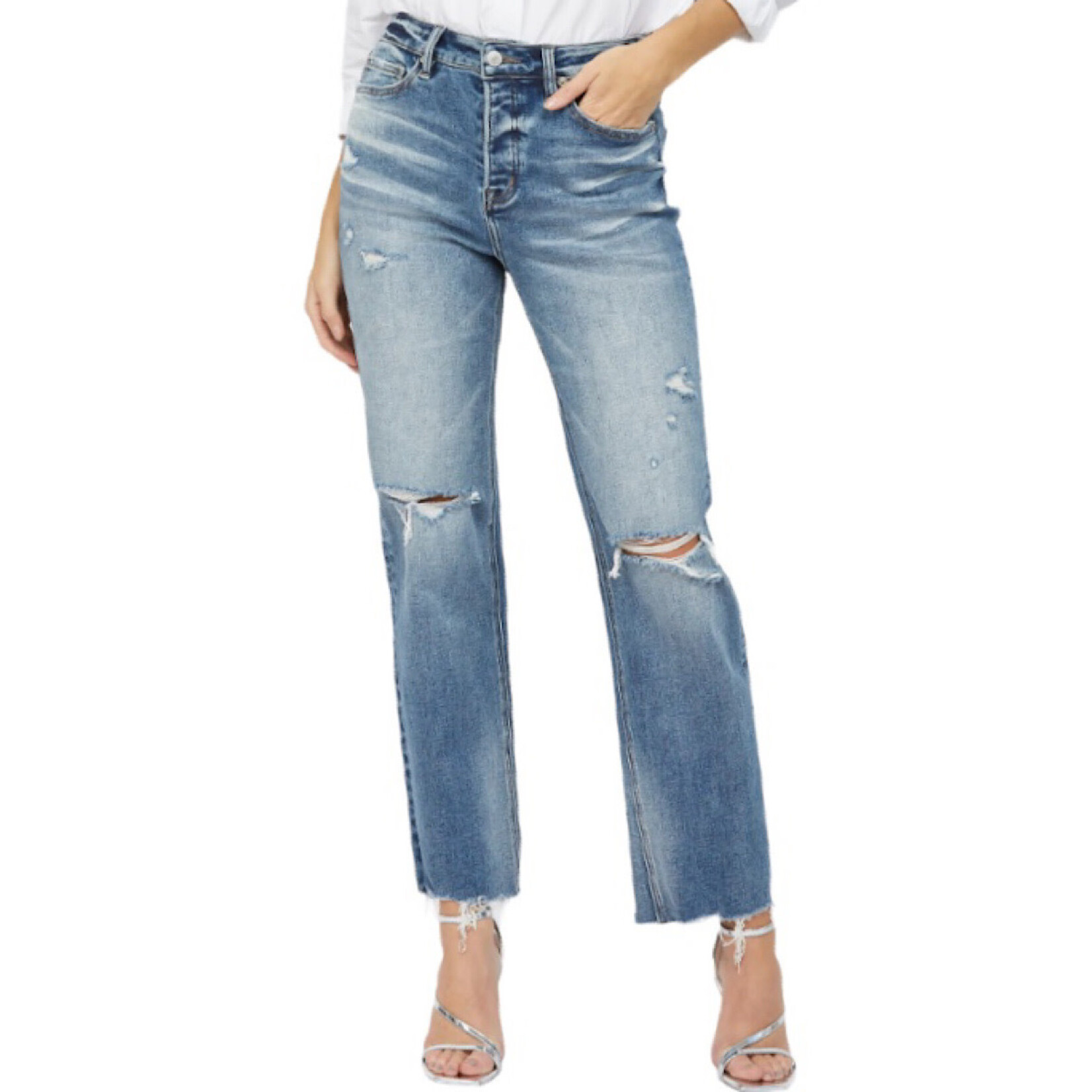 Mica Denim MICA MDP-T3027 High Rise Straight Leg with Button Fly