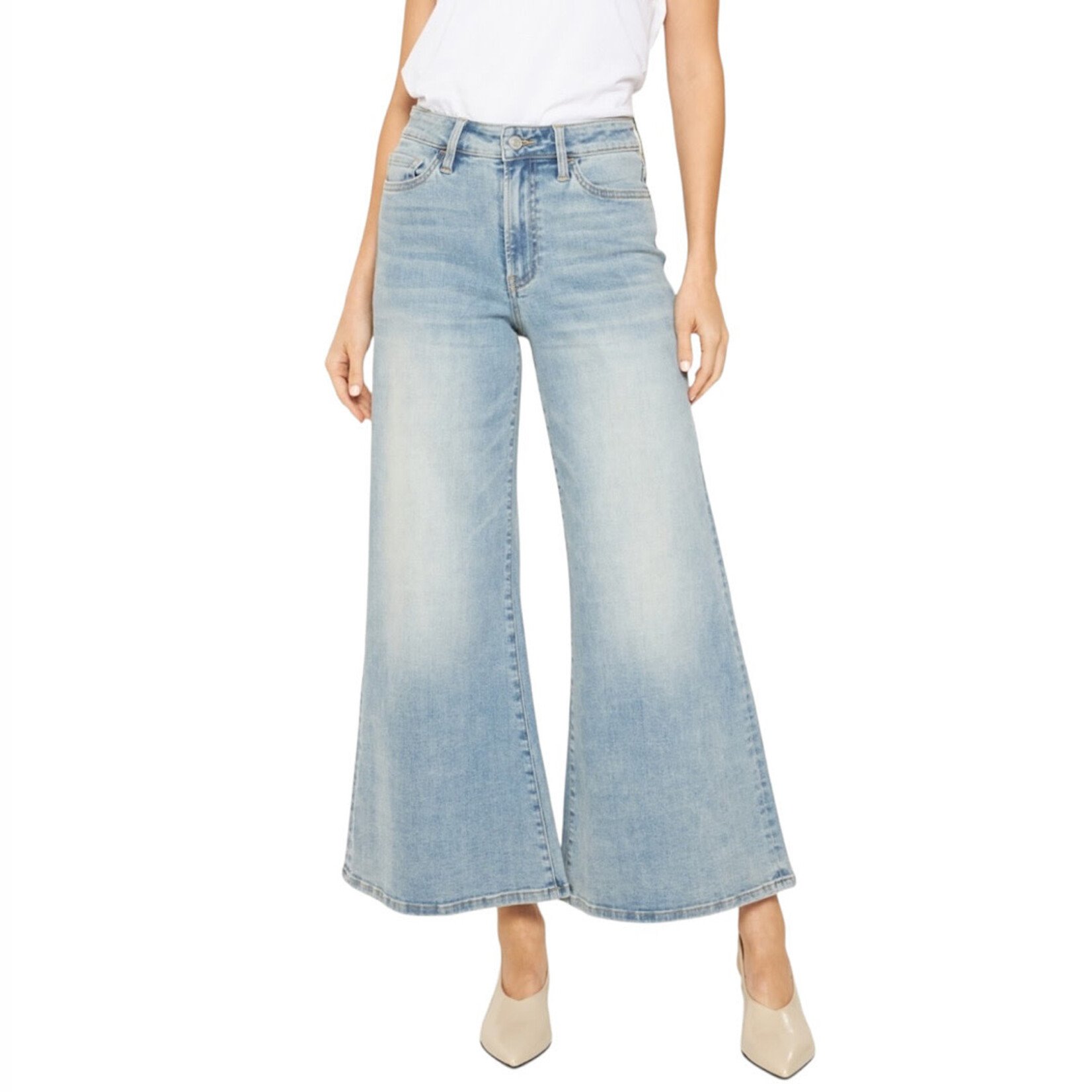 Mica Denim MICA MDP-W3377-A High Rise Super Wide Leg W/Palazzo Crop