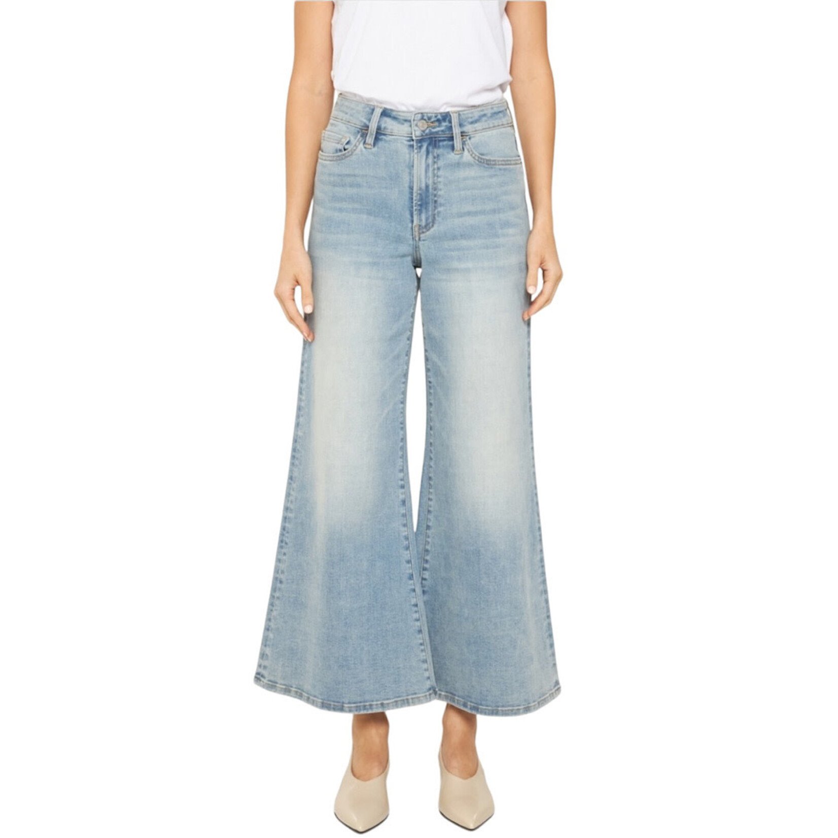 Mica Denim MICA MDP-W3377-A High Rise Super Wide Leg W/Palazzo Crop