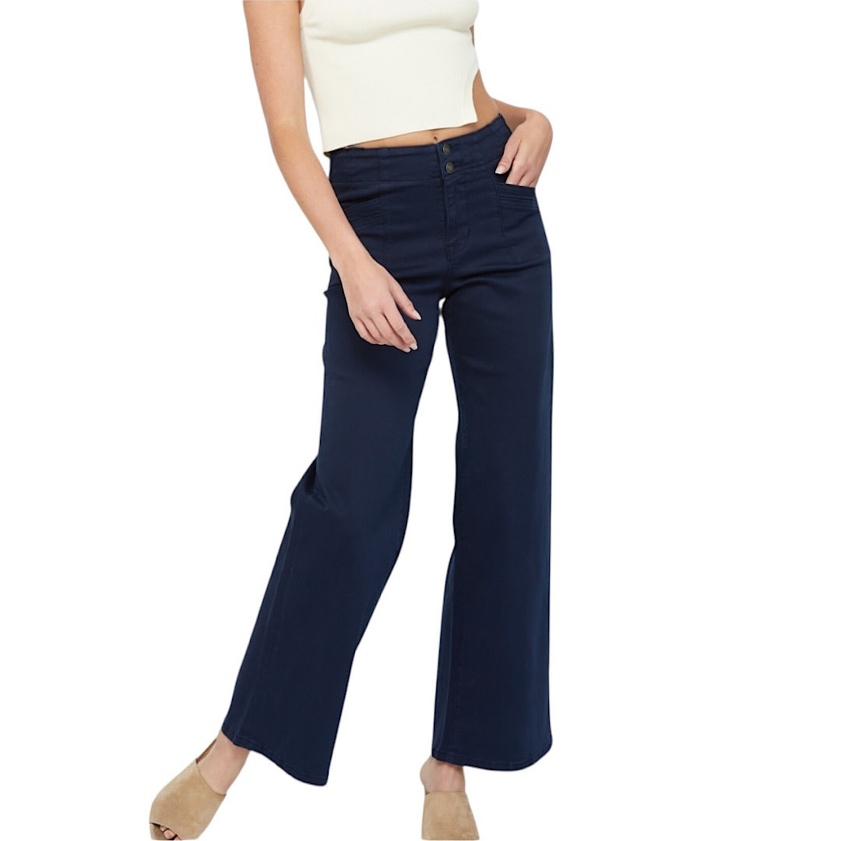 Mica Denim MICA MDP-W506DN High RISE Wide Leg Navy Jean