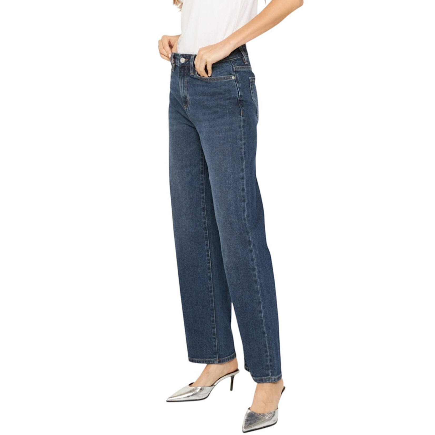 Mica Denim MICA MDP-T3445-B High Rise Loose Fit Straight Leg