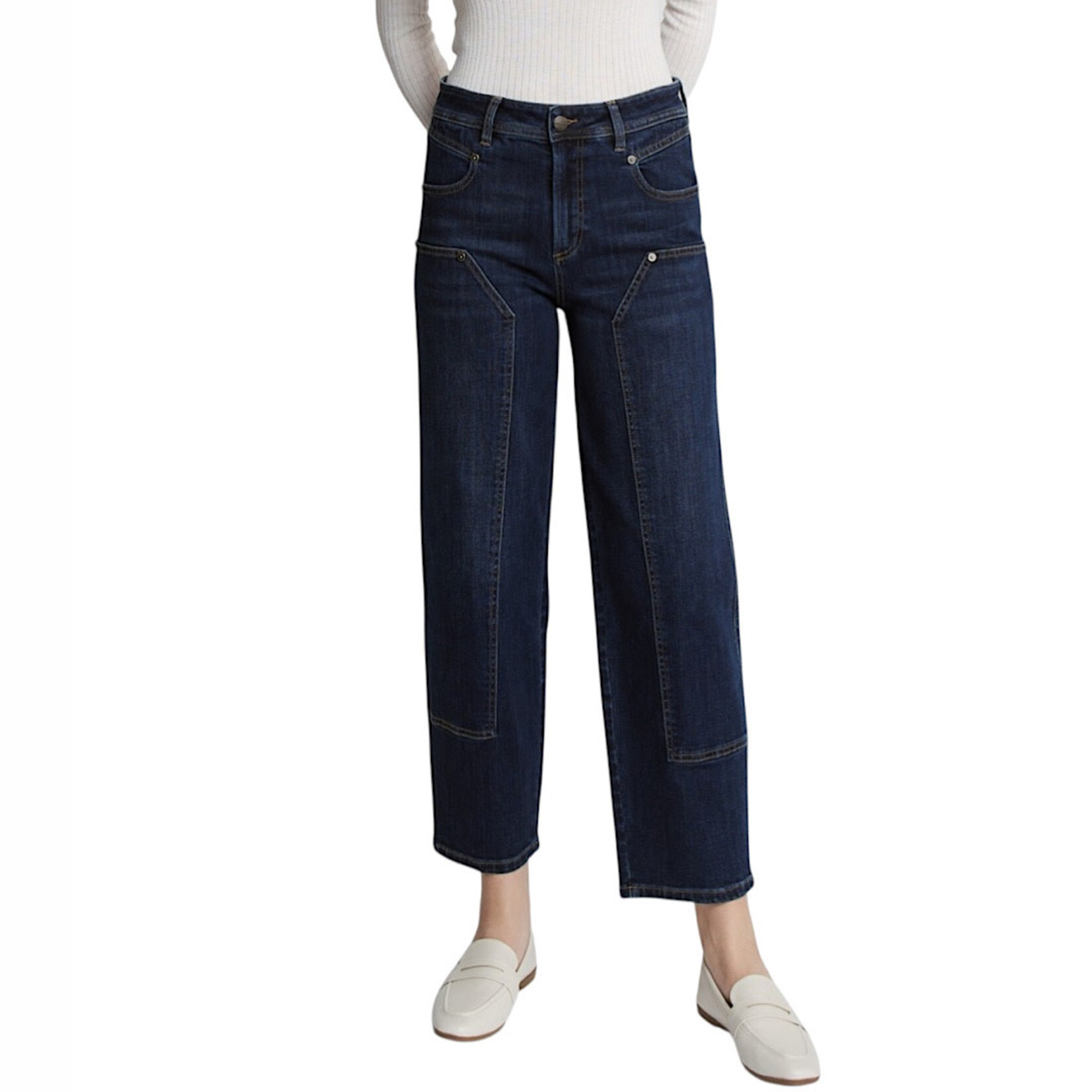 Mica Denim MICA MDP-T3578 High Rise Navy Ankle Straight Barrel Jean