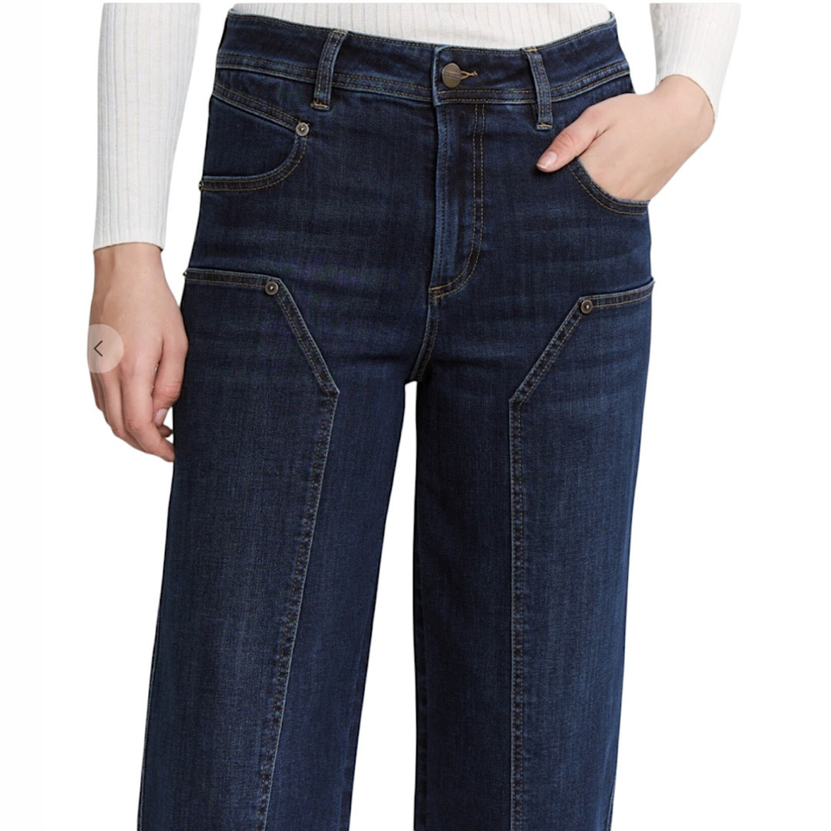 Mica Denim MICA MDP-T3578 High Rise Navy Ankle Straight Barrel Jean