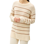 Cream Chunky Knit Oversized Striped Sweater