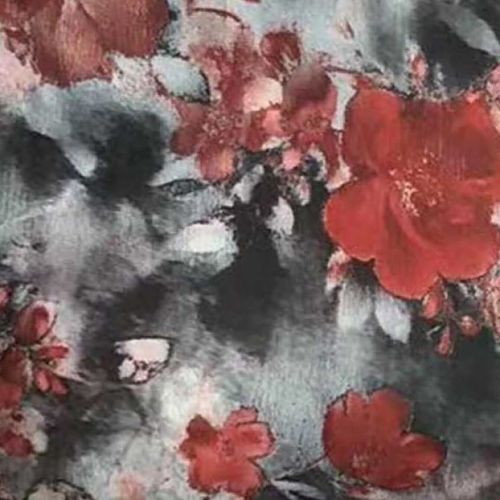 Black Floral Mesh Top