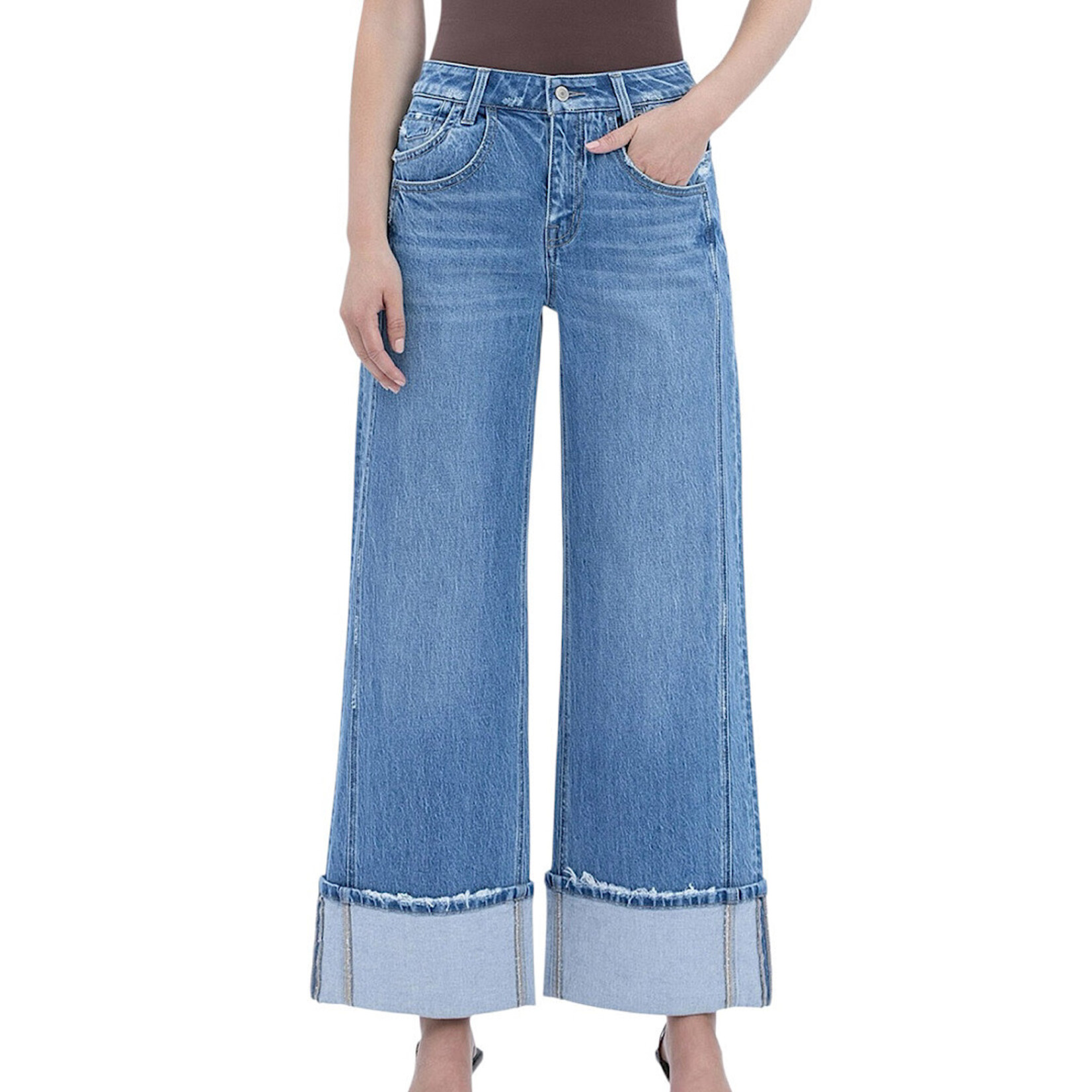 Vervet T6935 High Rise Baggy Wide Leg Jean
