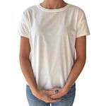 White Exposed Seam Raw Edge Short Sleeve Knit Top