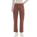 Vervet V3376RB Red Brick High Rise Straight With Cargo Pocket Detail