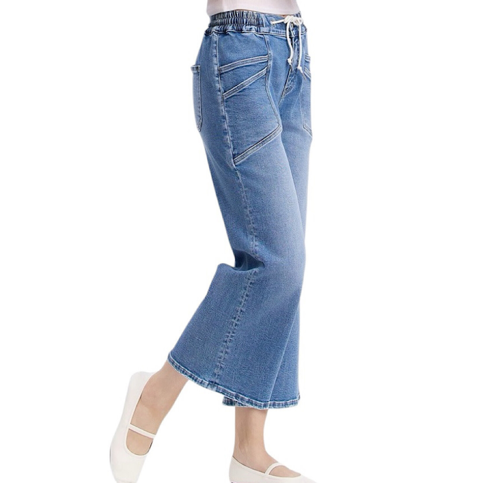 Vervet V3650 Reassure High Rise Drawstring Wide Leg Jean