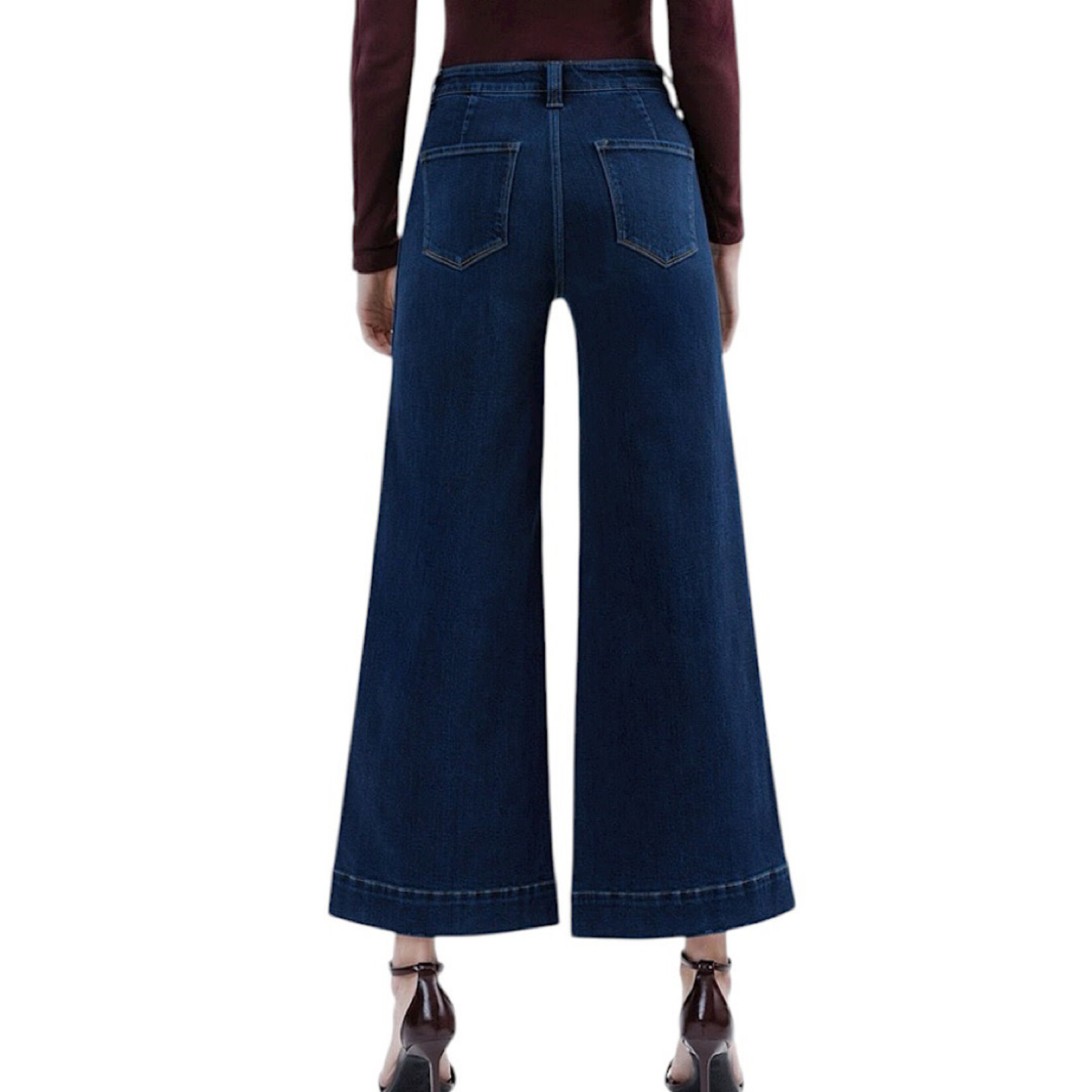 Flying Monkey F5923 Unassuming High Rise Wide Leg Jean